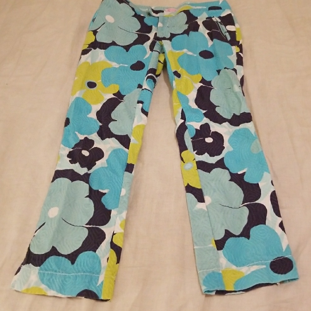 Lilly Pulitzer Flower Pants Sz 4